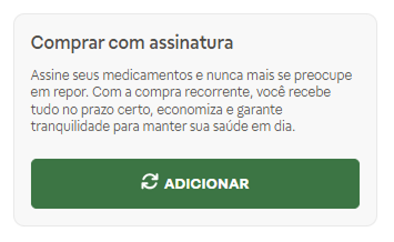 Botão verde com texto "Comprar com recorrência"