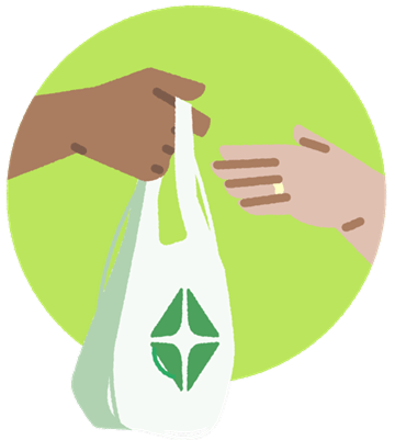 Sacola entregue ao cliente